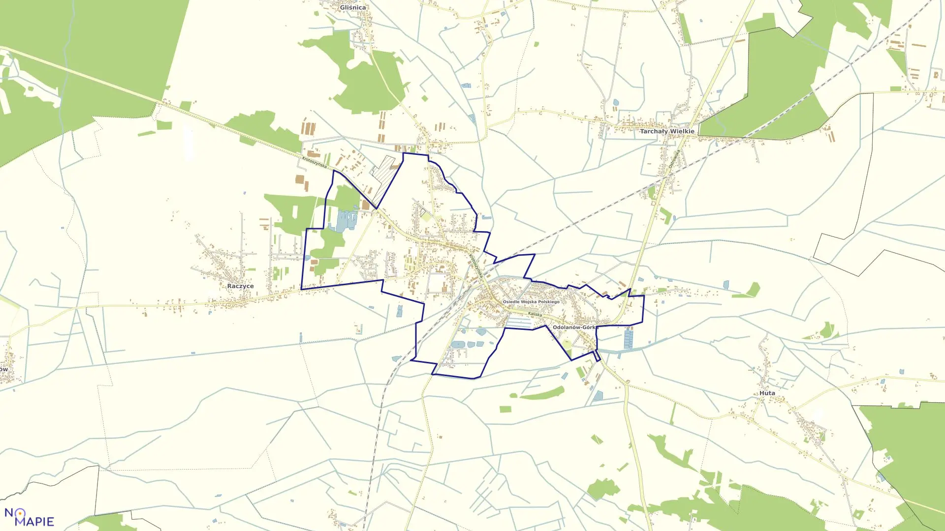 Mapa obrębu Odolanów w gminie Odolanów